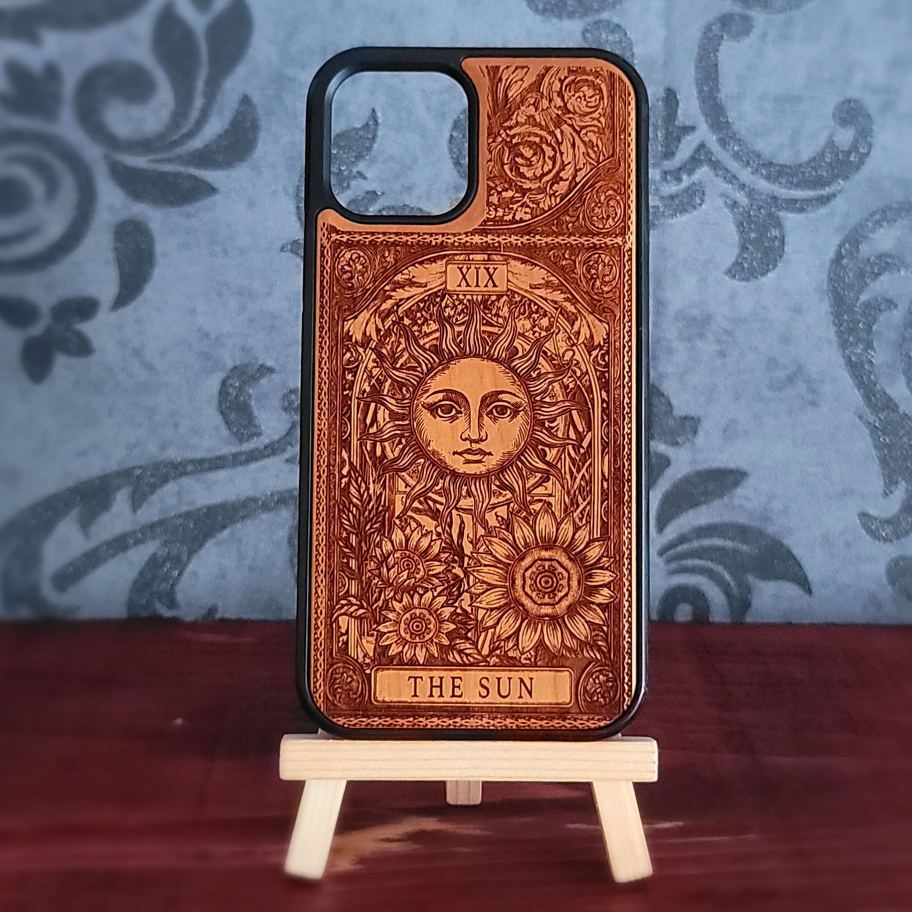 The Sun Tarot Card Wood Phone Case