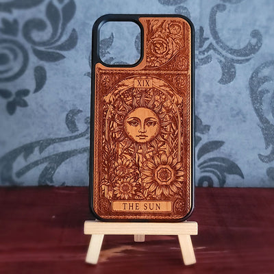 The Sun Tarot Card Wood Phone Case