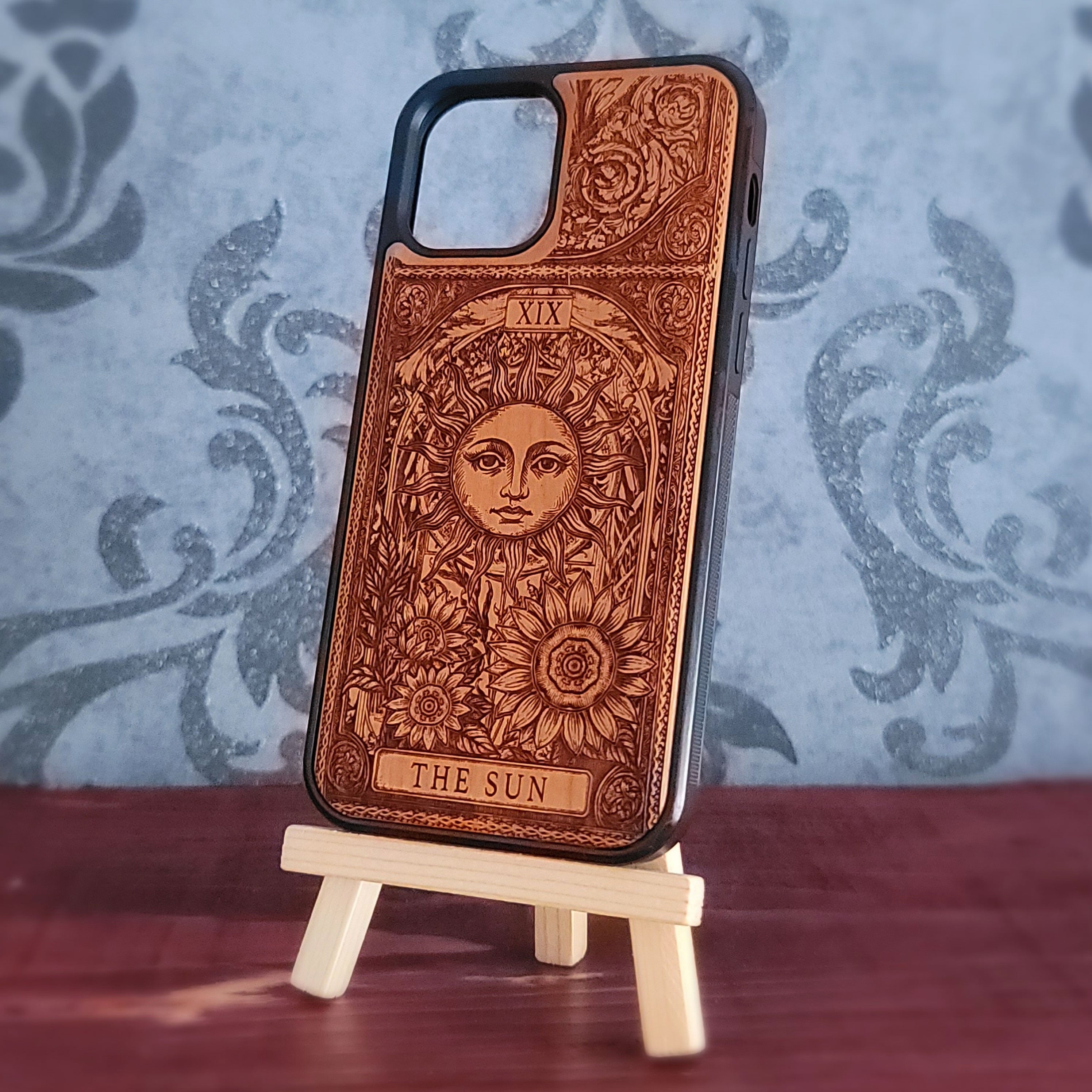 The Sun Tarot Card Wood Phone Case