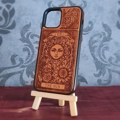 The Sun Tarot Card Wood Phone Case