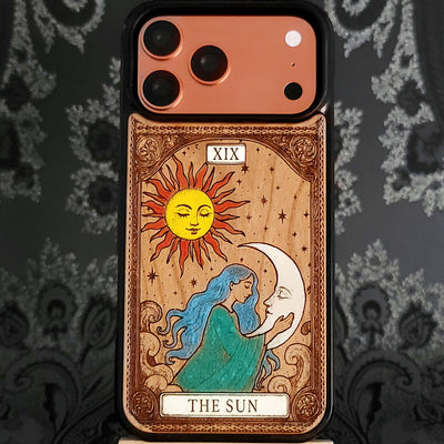 the sun tarot card wood phone case