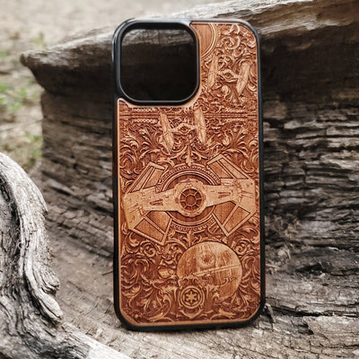 Intergalactic Star Wars Ship X - Wood Phone Case Star Wars engraved wood phone case