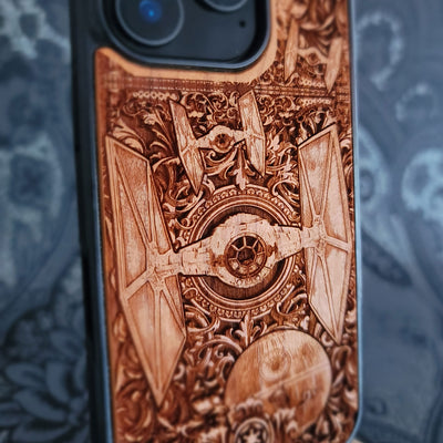 TIE Fighter Star Wars - Wood Phone Case