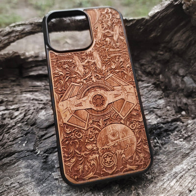 Intergalactic Star Wars Ship X - Wood Phone Case Star Wars engraved wood phone case