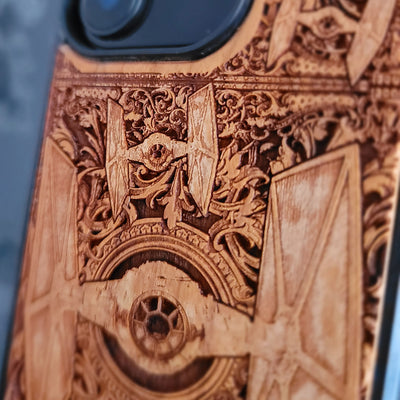 TIE Fighter Star Wars - Wood Phone Case