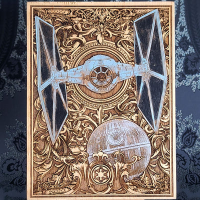 tie fighter ship wood wall art laser engraved 