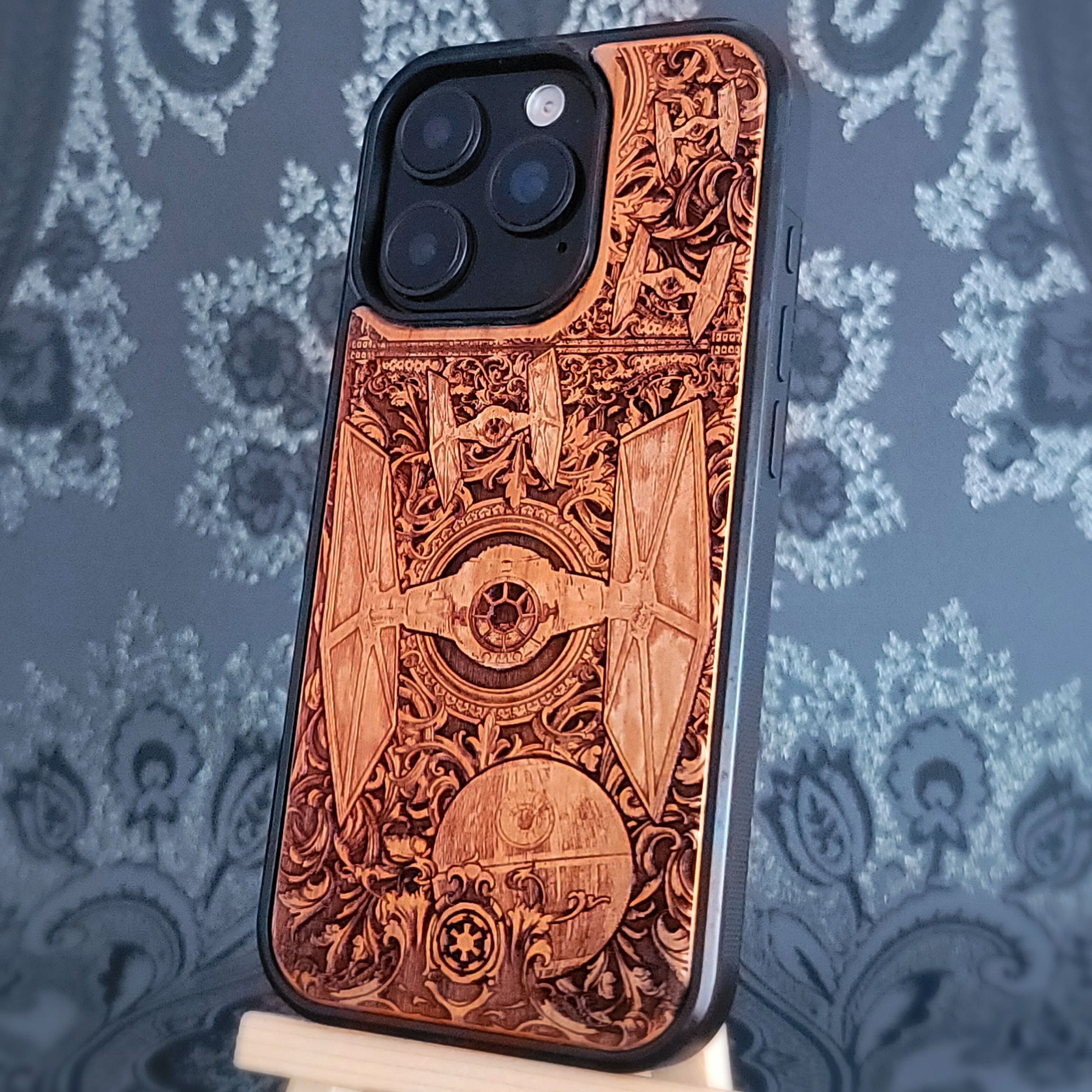 TIE Fighter Star Wars - Wood Phone Case