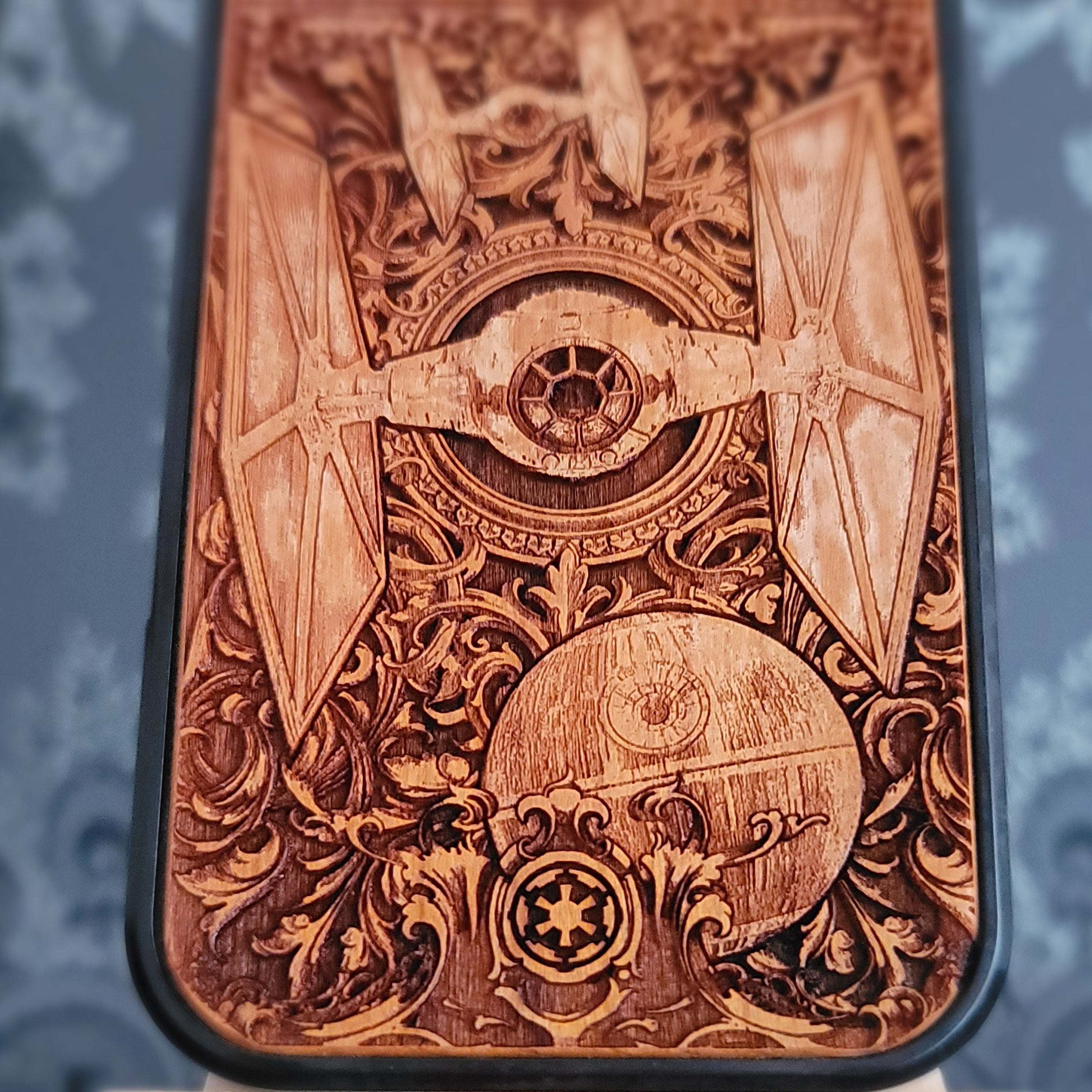TIE Fighter Star Wars - Wood Phone Case