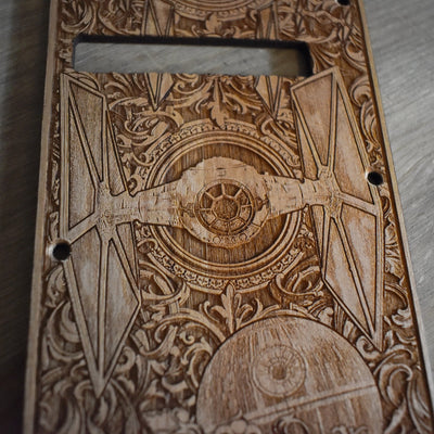 Tie Fighter Star Wars Tremolo Cover for Stratocaster Electric Guitar Star Wars engraved wood phone case