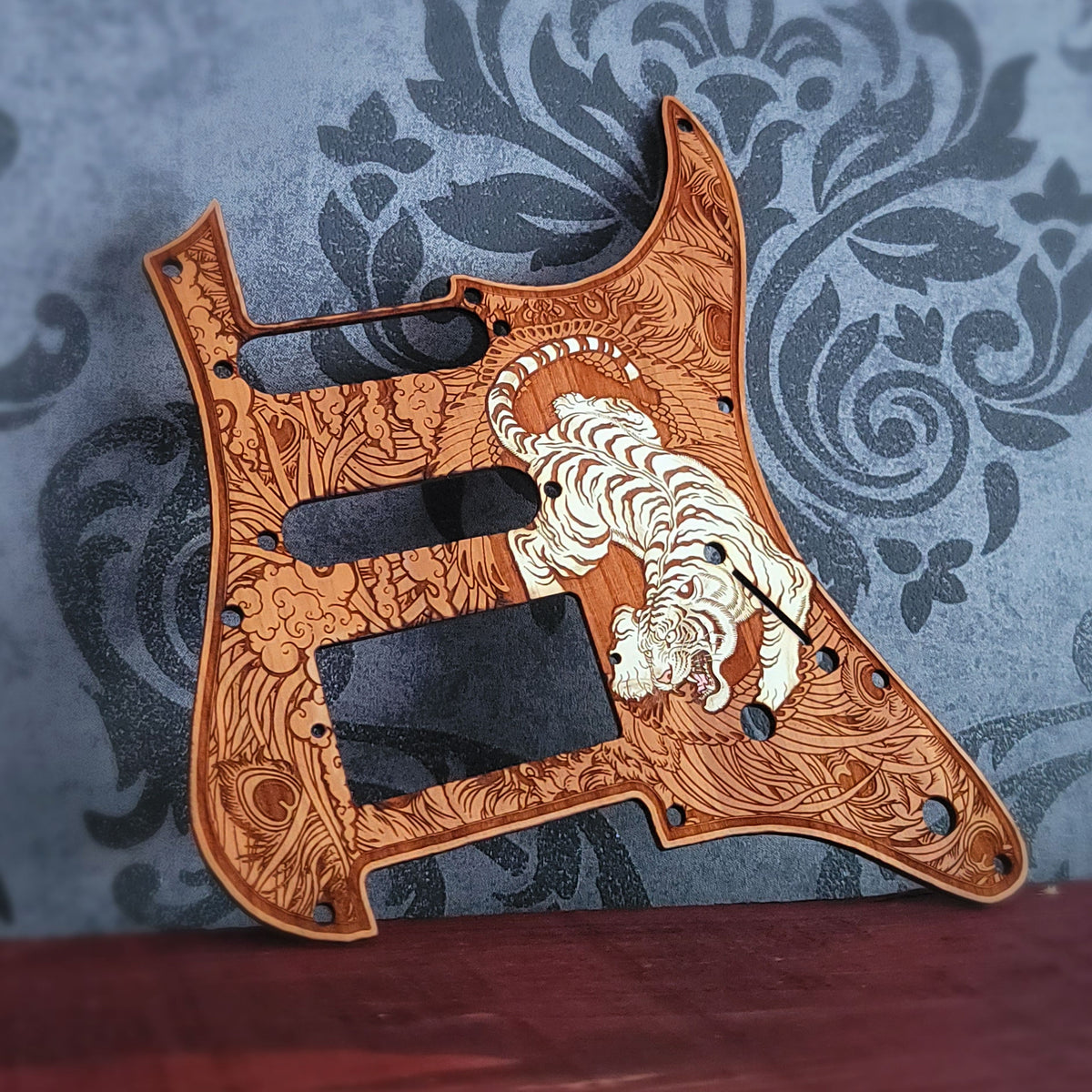 Japanese-Style Tiger Stratocaster Guitar Hand-Painted Pickguard