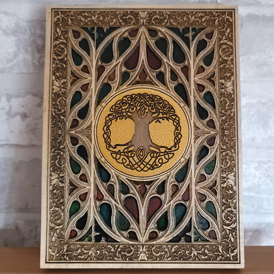 Handmade wooden artwork 'nan' – wood gift for 5 year anniversary, wedding present, gift for him or her, romantic handcrafted decor