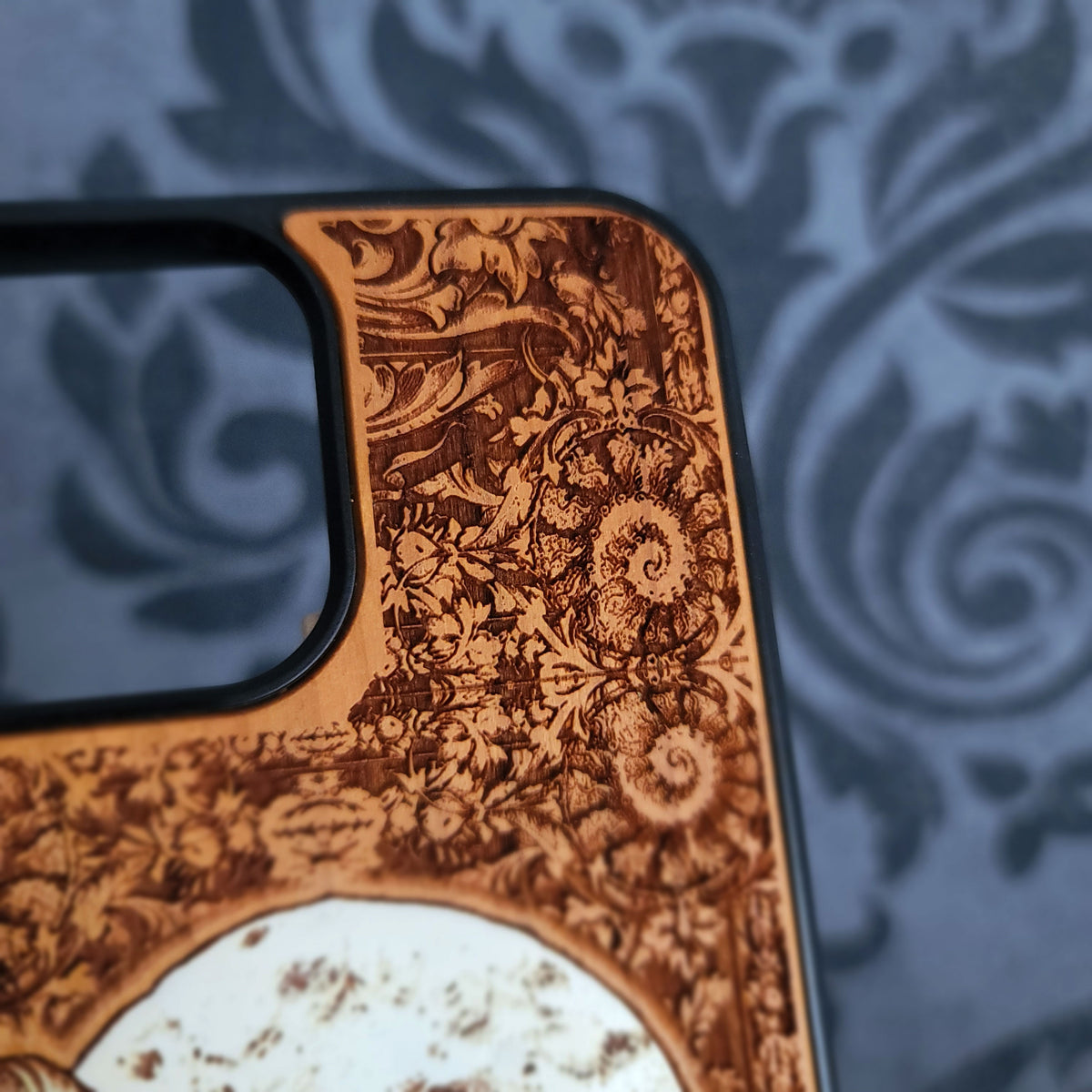iPhone & Samsung Galaxy Wood Phone Case -Artwork "Trip to the Moon" Hand Painted