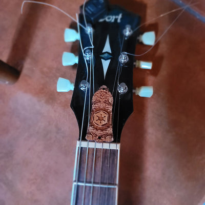 les paul truss rod imperial logo laser engraved