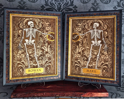 Love Skeleton Couple - Till Death Do Us Part - Personalized with Names - Large Painted