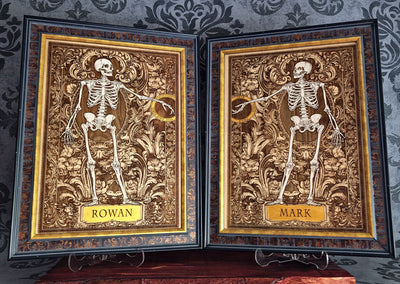 Love Skeleton Couple - Till Death Do Us Part - Personalized with Names - Large Painted