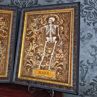Love Skeleton Couple - Till Death Do Us Part - Personalized with Names - Large Painted
