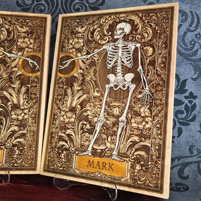 Love Skeleton Couple - Till Death Do Us Part - Personalized with Names - Large Painted