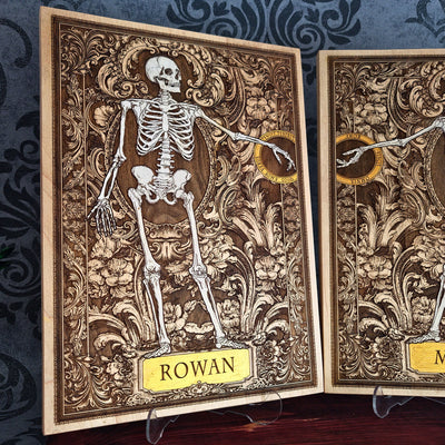 Love Skeleton Couple - Till Death Do Us Part - Personalized with Names - Large Painted