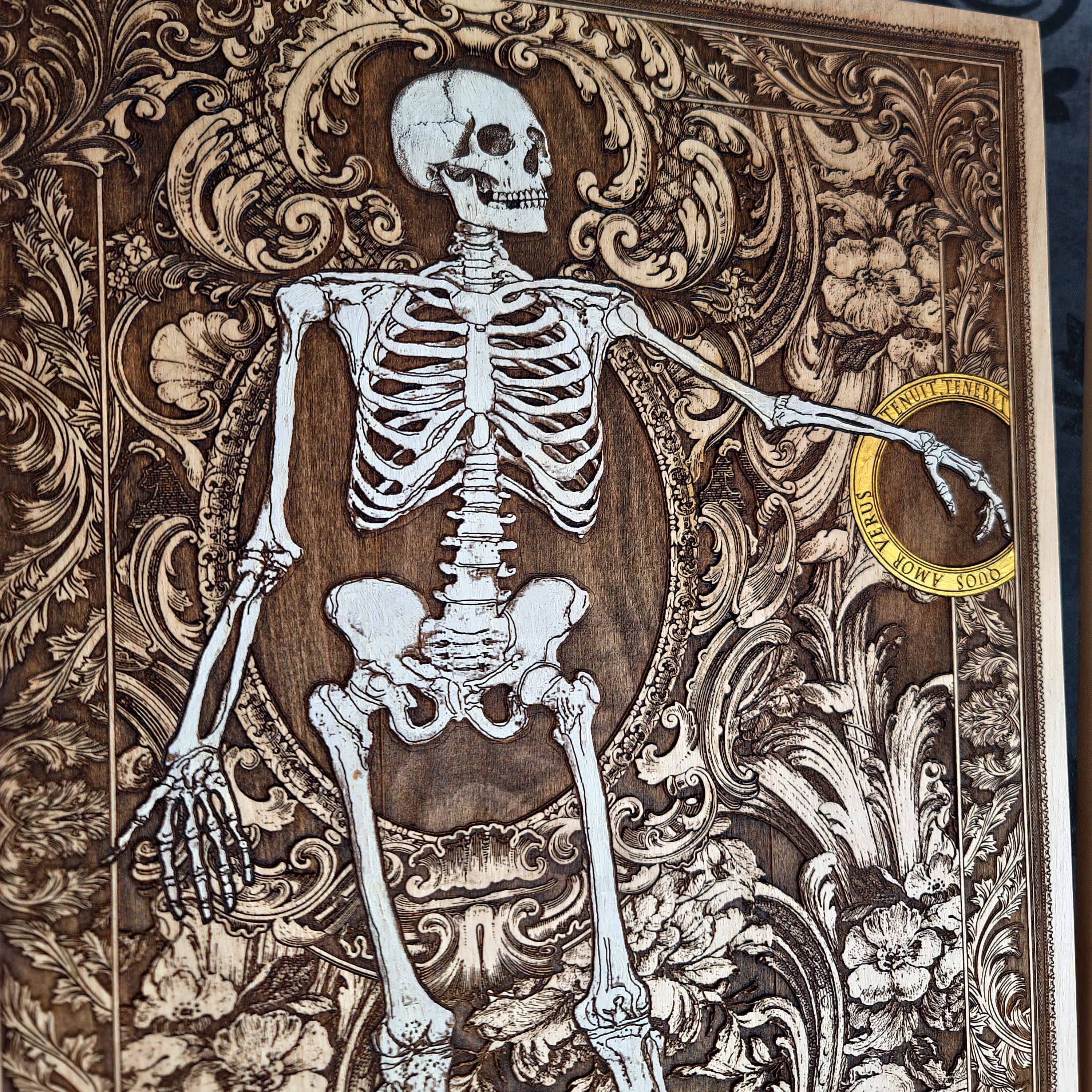 Love Skeleton Couple - Till Death Do Us Part - Personalized with Names - Large Painted