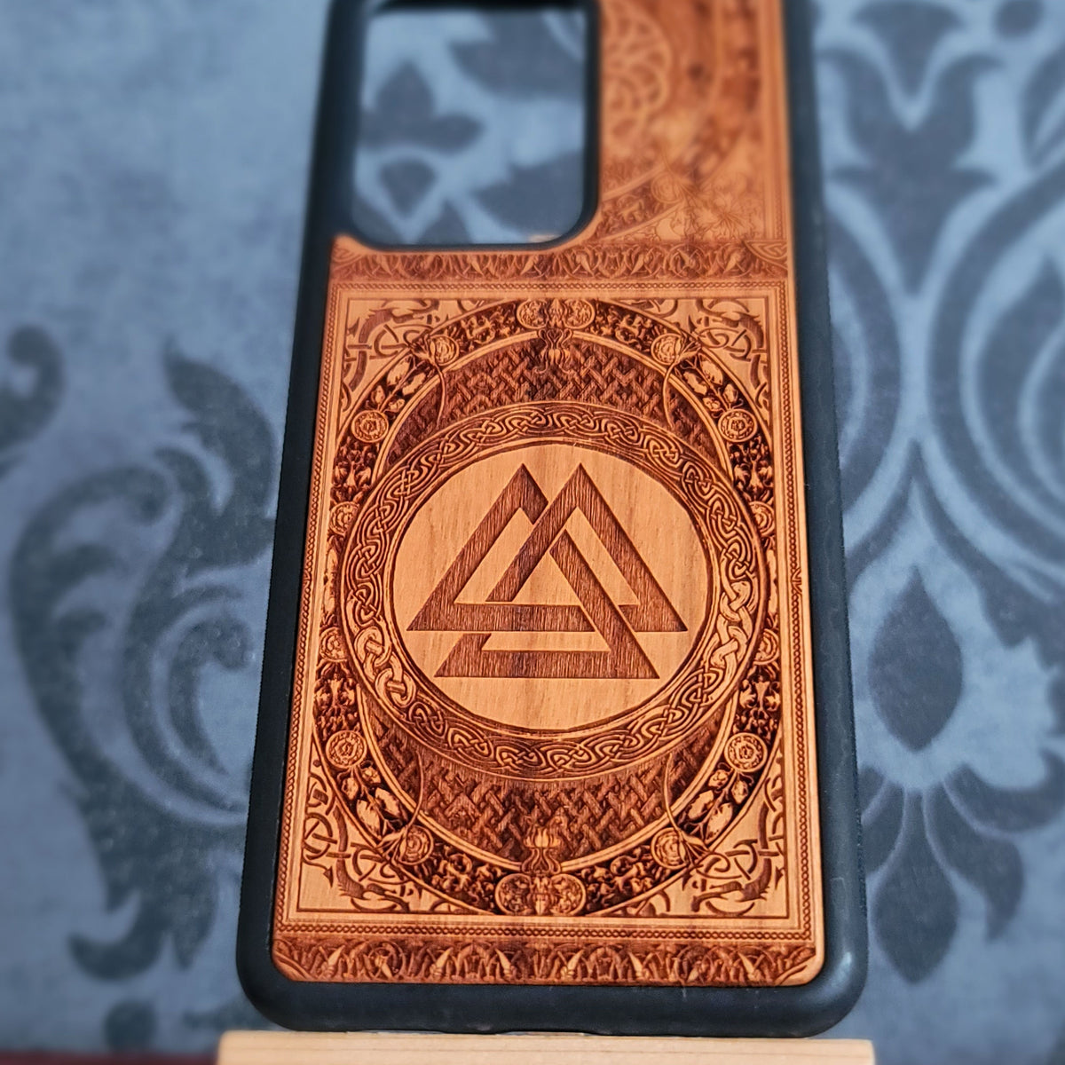 Viking Valknut Symbol - Wood Phone Case