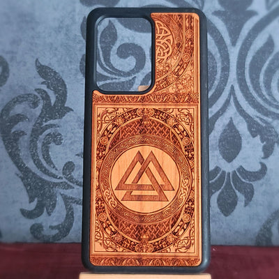 Viking Valknut Symbol - Wood Phone Case