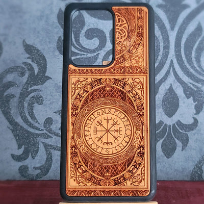 Nordic inspired engraved wood phone case for iPhone Galaxy and Google Pixel