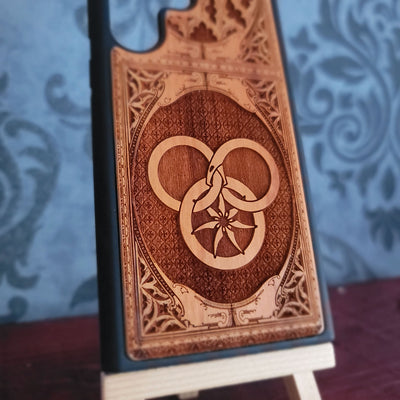 La Rueda del Tiempo - Funda de madera para teléfono - Diseño gótico