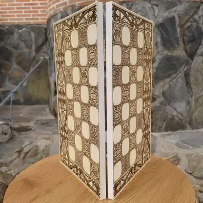 Spanish Tiles Chess Board - White & Brown - Tournament Size