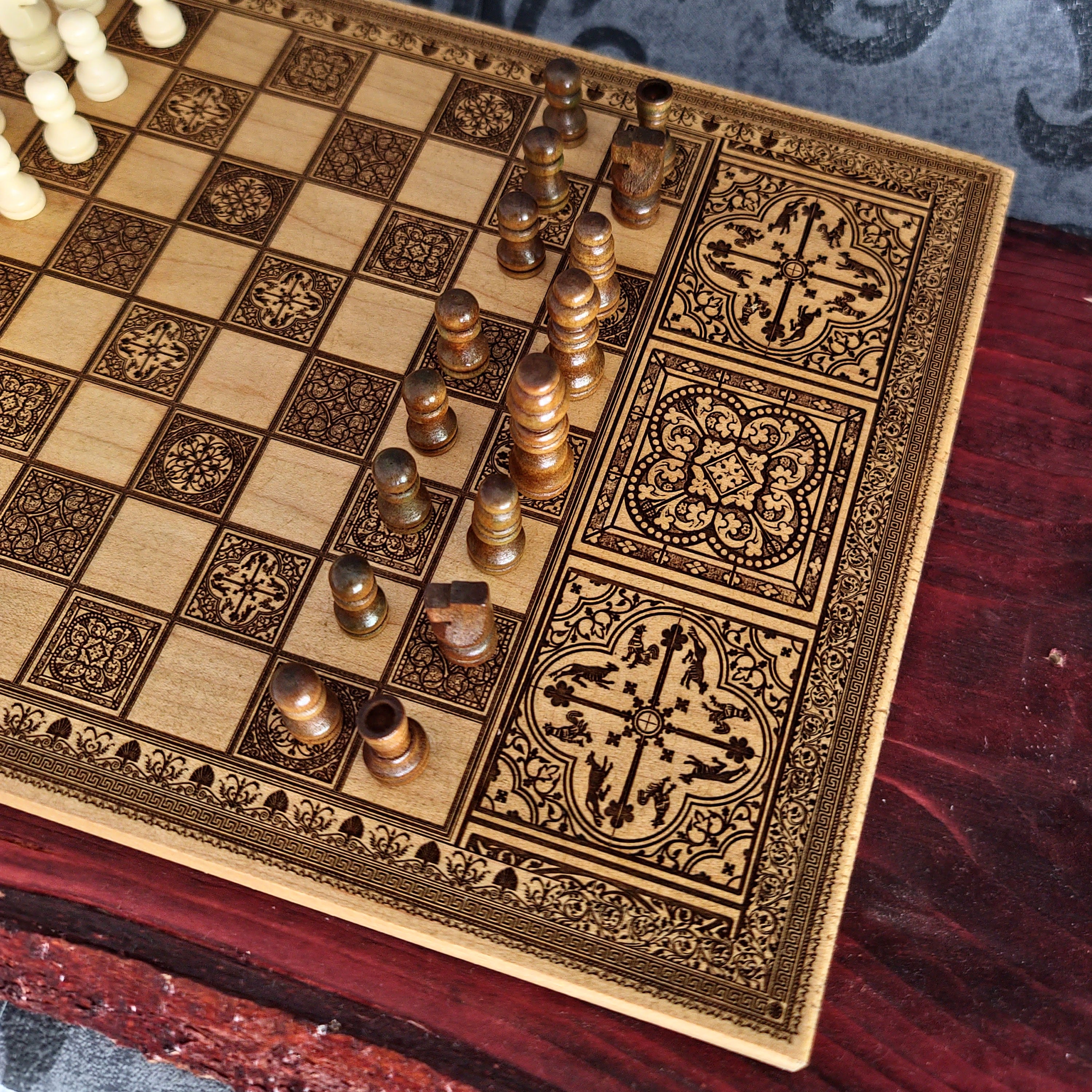 Chess Board Natural Wood - A4 Size