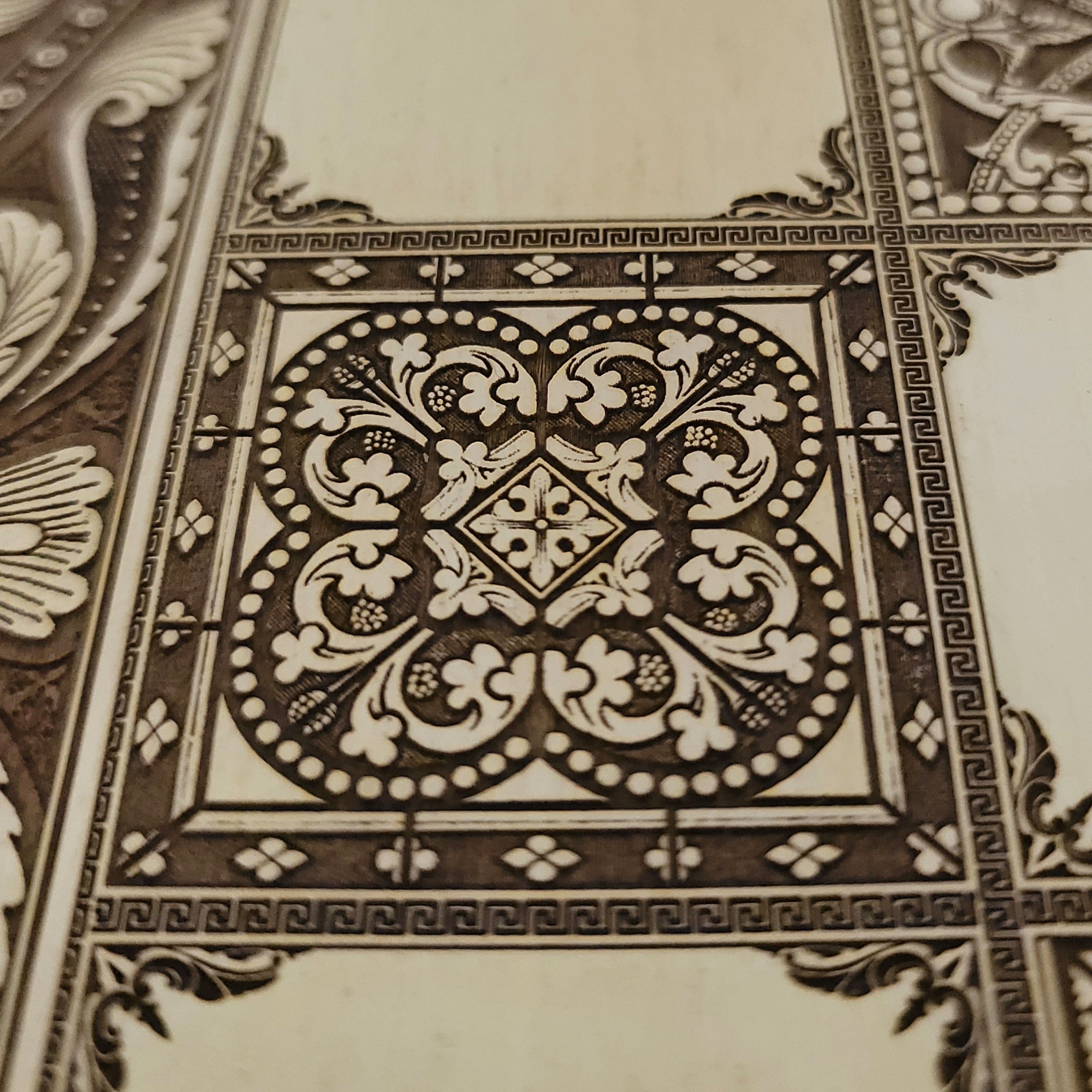 Spanish Tiles Chess Board - White & Brown - Tournament Size