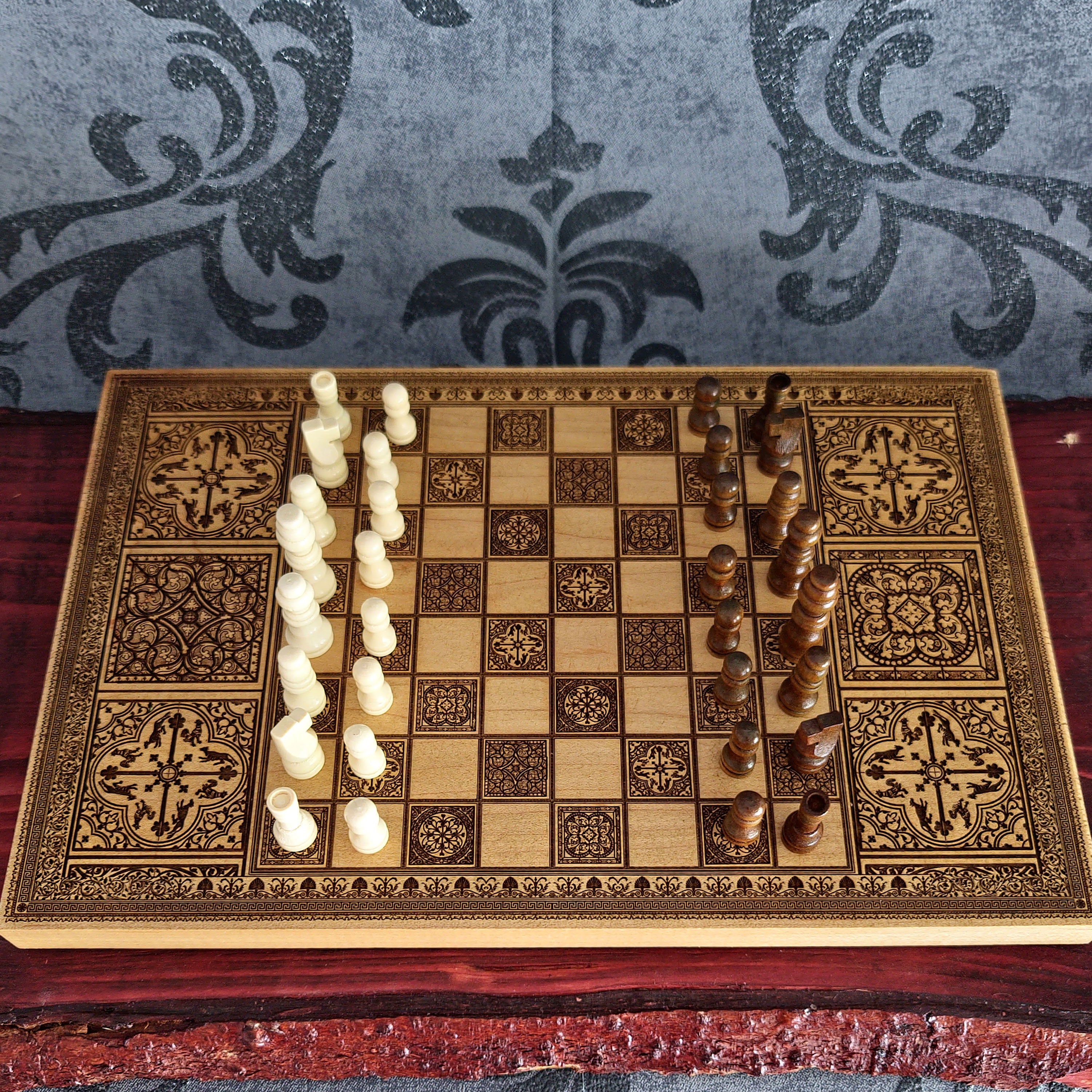 Chess Board Natural Wood - A4 Size