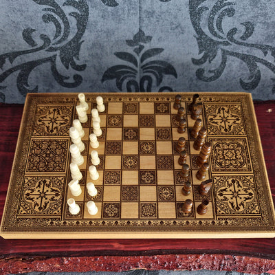 Chess Board Natural Wood - A4 Size
