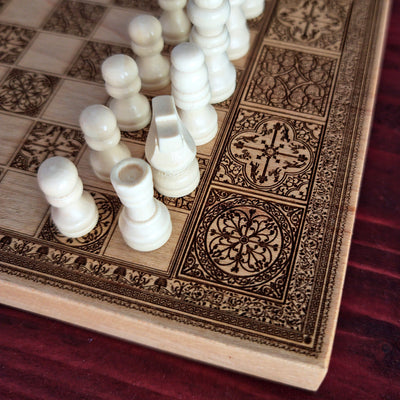 Vintage Zirkus Schachbrett - A3 Großformat