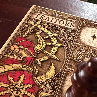 Warhammer 40K Horus Heresy Loyalists vs Traitors Wooden Chessboard