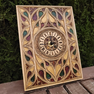 Handmade wooden artwork 'nan' – wood gift for 5 year anniversary, wedding present, gift for him or her, romantic handcrafted decor