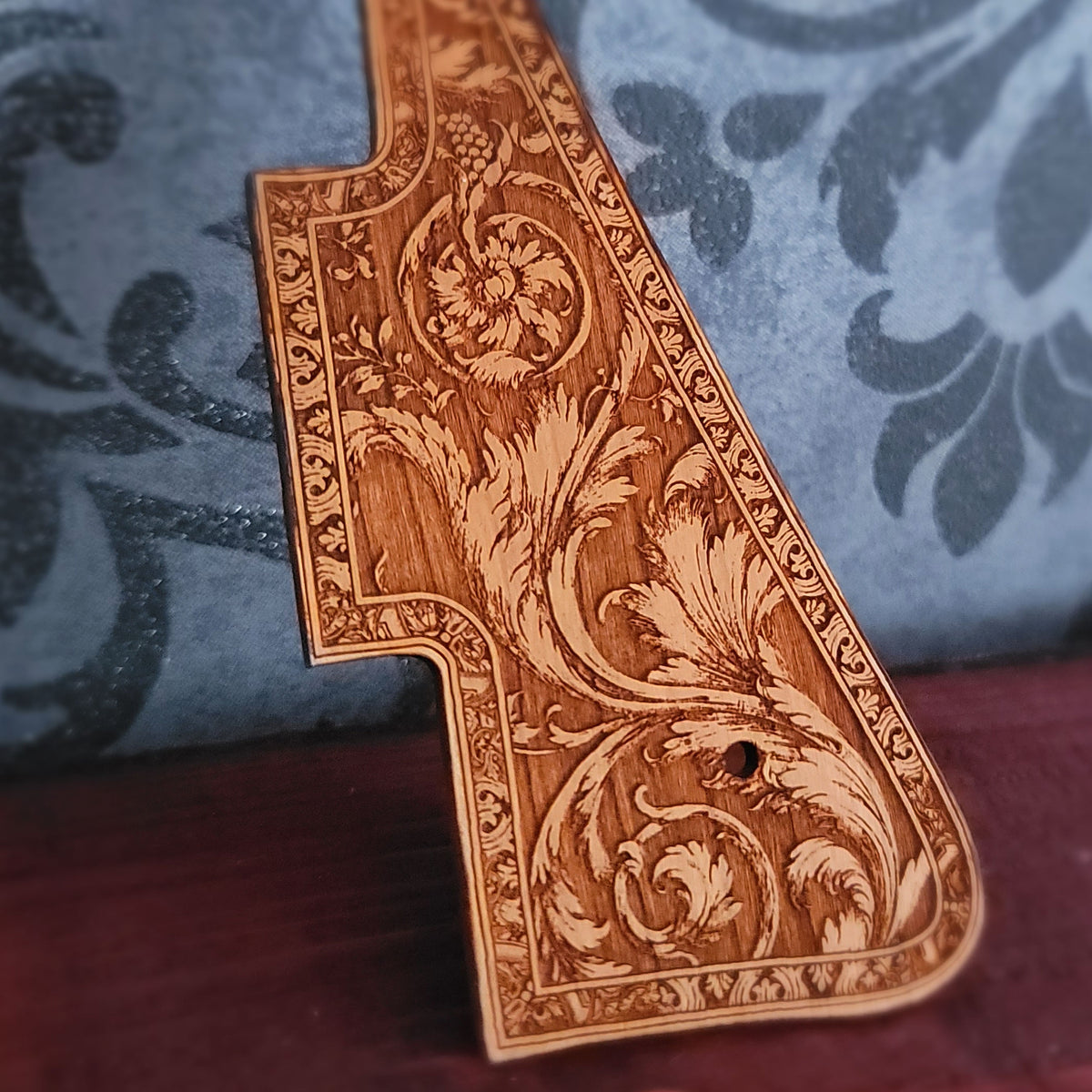 Decorative wood guitar scratchplate with floral scrollwork for Standard or Historic 59 style guitar