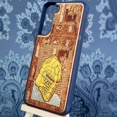 MEDIEVAL knight helmet wood phone case for iphone and samsung galaxy