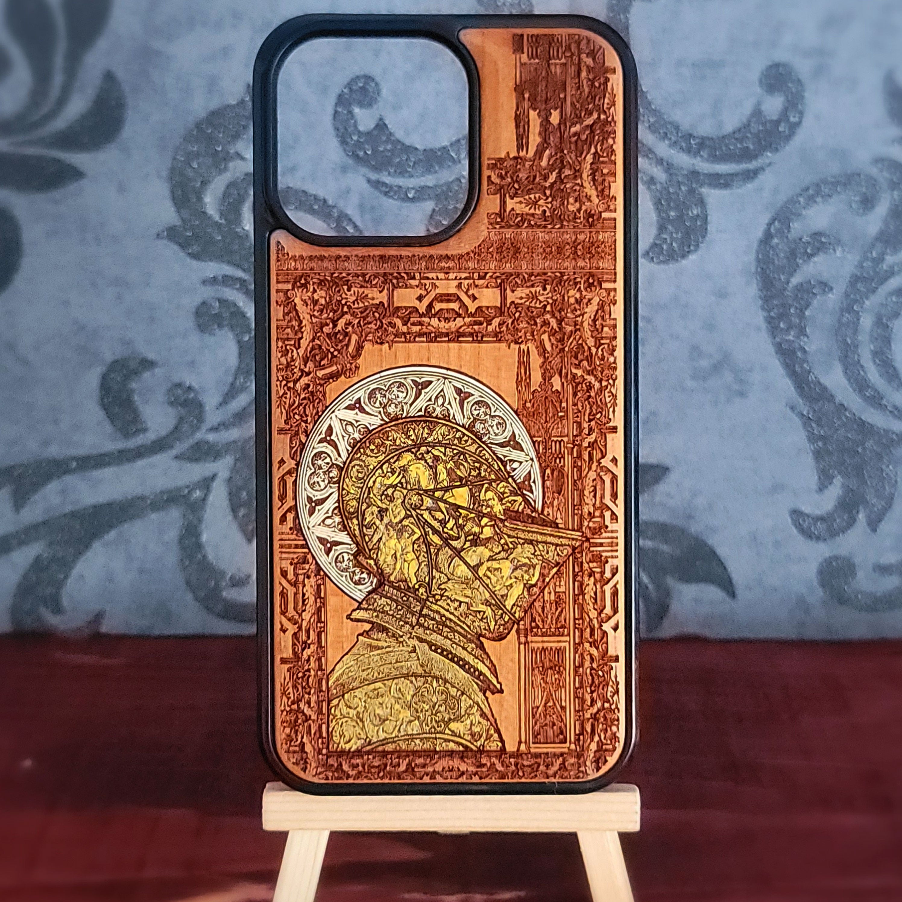 hand-painted cherry wood confession phone case for iPhone & Galaxy