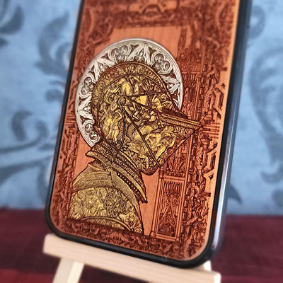 hand-painted cherry wood confession phone case for iPhone & Galaxy