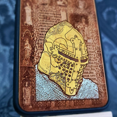 MEDIEVAL knight helmet wood phone case for iphone and samsung galaxy