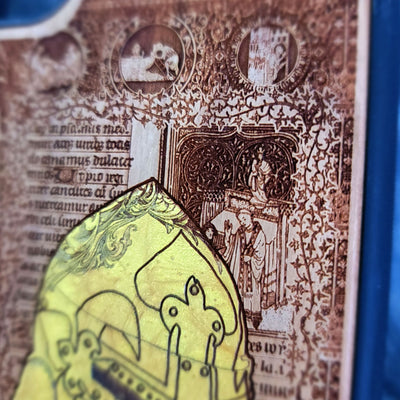 Caballero Medieval "Estoy Listo" - Funda de Madera para Teléfono - Pintada en Dorado
