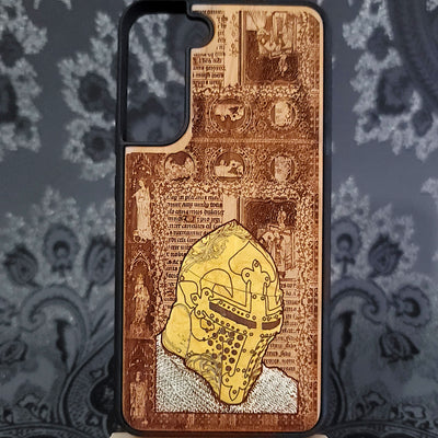 MEDIEVAL knight helmet wood phone case for iphone and samsung galaxy