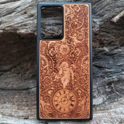 iPhone & Samsung Galaxy Wood Phone Case - Artwork "Time Clock"