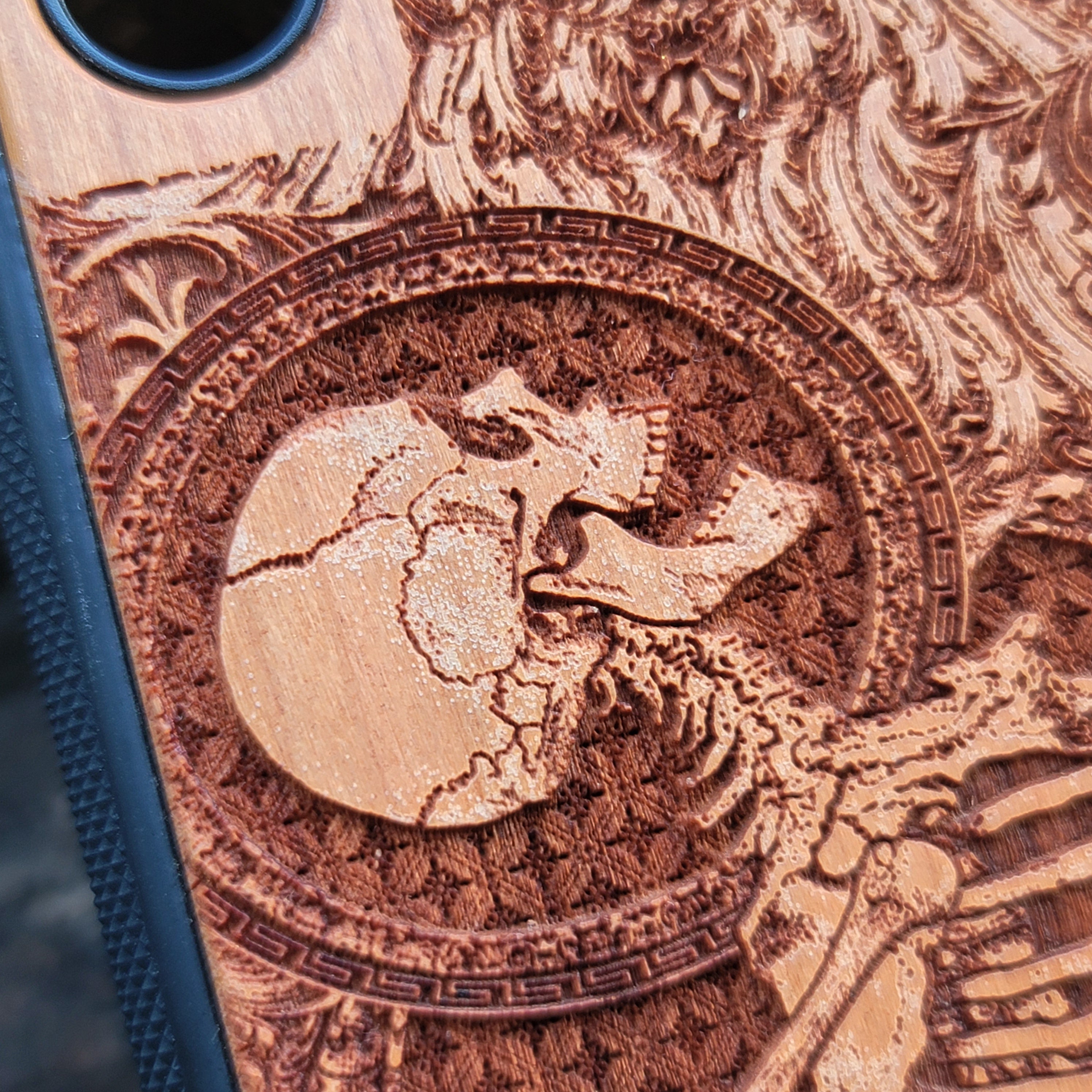 iPhone & Samsung Galaxy Wood Phone Case - "Stumble" Gothic Pattern