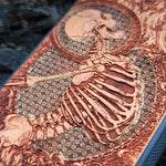 Load image into Gallery viewer, iPhone &amp; Samsung Galaxy Wood Phone Case - Human Skeleton Gold Gothic Pattern Hand Painted
