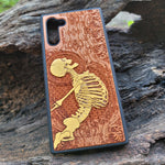 Load image into Gallery viewer, iPhone &amp; Samsung Galaxy Wood Phone Case - Yellow Human Skeleton Gothic Pattern Hand Painted
