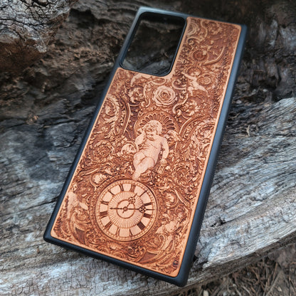 iPhone & Samsung Galaxy Wood Phone Case - Artwork "Time Clock"