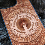 Load image into Gallery viewer, iPhone &amp; Samsung Galaxy Wood Phone Case - Lord of The Rings Dark Tower Mandala
