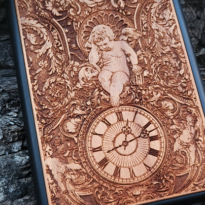 iPhone & Samsung Galaxy Wood Phone Case - Artwork "Time Clock"