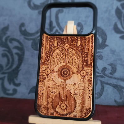 Religión - Funda de madera para teléfono - Pintada a mano